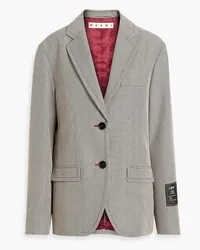 Marni Houndstooth wool-blend blazer - Burgundy Burgundy