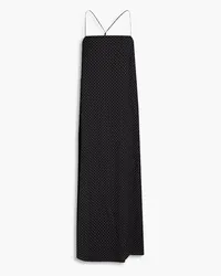 Halston Sara polka-dot crepe de chine slip dress - Black Black