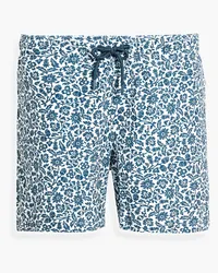 Onia Floral-print mid-length swim shorts - Blue Blue