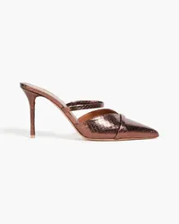 Malone Souliers Frankie 85 metallic snake-effect leather mules - Metallic Metallic