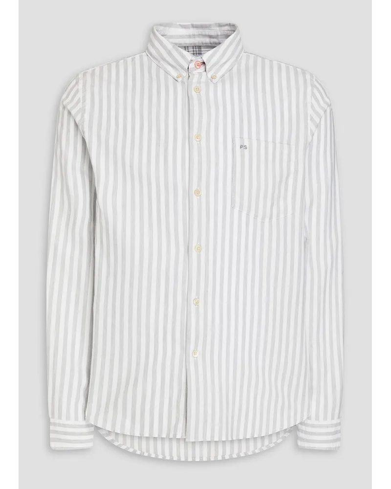 Paul Smith Embroidered striped cotton shirt - White White