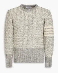 Thom Browne Donegal wool and mohair-blend sweater - Gray Gray