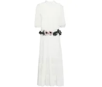 Valentino Garavani Embroidered crochet-knit midi dress - White White