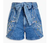 Ellio embellished denim shorts - Blue