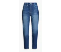 High 'n' tight faded high-rise tapered jeans - Blue