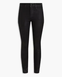 L'Agence Margot glittered coated mid-rise skinny jeans - Black Black