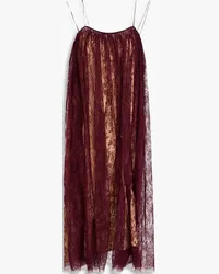 KHAITE Sadie Chantilly lace midi slip dress - Burgundy Burgundy