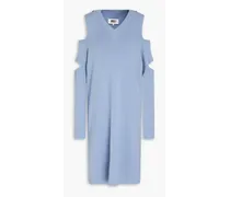 Maison Margiela Cold-shoulder cutout knitted dress - Blue Blue
