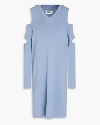 Maison Margiela Cold-shoulder cutout knitted dress - Blue Blue