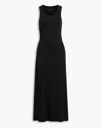 ATM Ruched Pima cotton-blend jersey maxi dress - Black Black