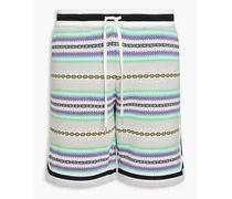 Nogales jacquard-knit cotton-blend drawstring shorts - Gray