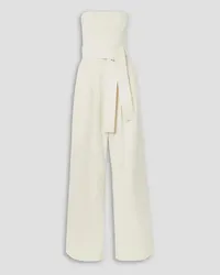 A.L.C. Elsie strapless belted linen-blend jumpsuit - White White