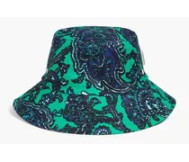 Printed linen bucket hat - Green