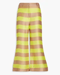 Zimmermann Striped silk kick-flare pants - Green Green