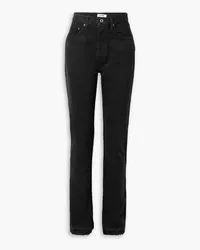 RE/DONE 70s frayed high-rise bootcut jeans - Black Black