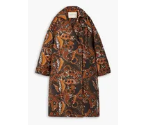 Manuela floral-print padded TENCEL™ Lyocell coat - Brown