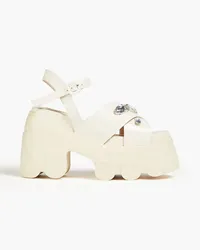 Simone Rocha Embellished leather exaggerated-sole sandals - Neutral Neutral