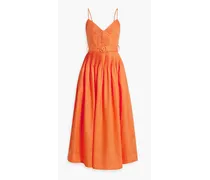 Mireille belted linen maxi dress - Orange