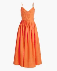 NICHOLAS Mireille belted linen maxi dress - Orange Orange