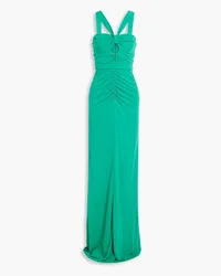 Rebecca Vallance Riccardo cutout ruched stretch-jersey gown - Green Green