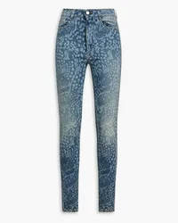 RED Valentino Printed high-rise skinny jeans - Blue Blue