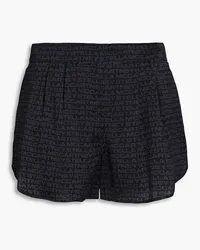 Stella McCartney Printed stretch-silk satin pajama shorts - Black Black