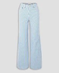 Ganni Magny striped mid-rise wide-leg jeans - White White