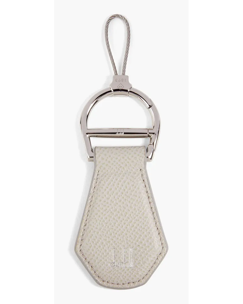 Dunhill Textured-leather keychain - Gray Gray