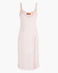 Missoni Button-detailed crochet-knit cotton-blend dress - Pink Pink