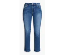 Brigitte cropped mid-rise slim-leg jeans - Blue
