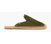 Embellished suede slippers - Green