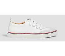 Leather and suede sneakers - White