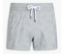 Short-length jacquard swim shorts - Gray