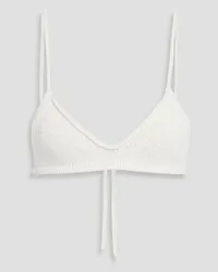 KHAITE Carla cotton-blend bra top - White White