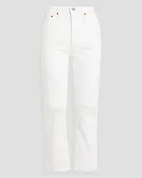 RE/DONE 70s distressed high-rise straight-leg jeans - White White