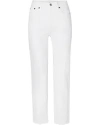 RE/DONE 70s distressed high-rise straight-leg jeans - White White