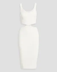 NAADAM Cutout twisted ribbed cotton-blend dress - White White