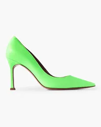 Amina Muaddi Sharon neon leather pumps - Green Green