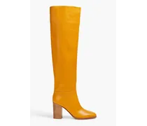 Leather over-the-knee boots - Yellow