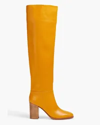 Gianvito Rossi Leather over-the-knee boots - Yellow Yellow