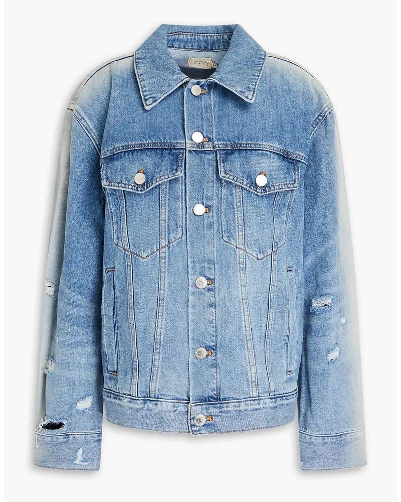 Alice + Olivia Alice Olivia - Jeff distressed denim jacket - Blue Blue