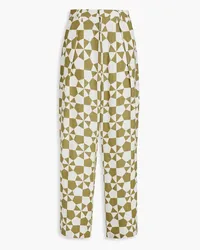 Mara Hoffman Marella printed hemp straight-leg pants - Green Green