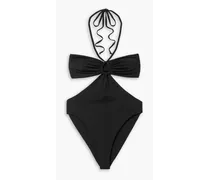 Blanca cutout halterneck swimsuit - Black
