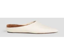 Alba leather slippers - White