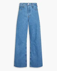 Frame Denim Le High N Tight faded high-rise wide-leg jeans - Blue Blue