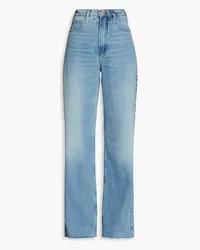 Frame Denim Le High N Tight faded high-rise wide-leg jeans - Blue Blue