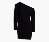 Neyo one-shoulder pleated cady mini dress - Black