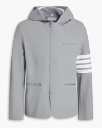 Thom Browne Striped stretch hooded track jacket - Gray Gray