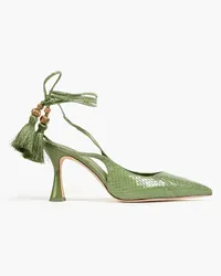 Tory Burch Tasseled snakeskin pumps - Green Green