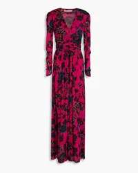 Diane von Furstenberg Anne floral-print stretch-mesh maxi dress - Pink Pink